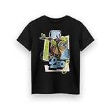 Teenage Mutant Ninja Turtles Leo Boys T-shirt | Leonardo kortärmad grafisk t-shirt för barn i svart | Alternativa Art Character Apparel Top | TMNT Comic Book Movie Series Game Merchandise Gift