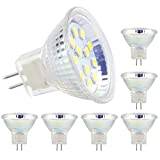 6 st LED MR11 glödlampor spotlight glödlampa GU4 LED-lampor 5 W 18 LED 20 W halogenlampor motsvarande inte dimbar LED-lampa 12 V DC/AC för hemlandskap spårbelysning (kallvit)