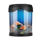 Mini Fish Tank, USB Aquarium Light Skrivbord Mini Fish Tank Humör LED-belysning Färgskiftande Nattlampa
