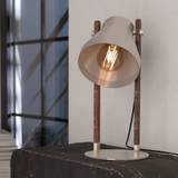 Eglo Cawton Table Lamp with Wooden Detail and Steel Lampshade