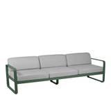 Fermob - Bellevie 3 Seater Sofa Flannel Grey Cushions, Cedar Green - Soffor utomhus - Pagnon & Pelhaître