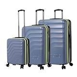 Totto - Hårt resväskeset - Bazy + - Folkstone Grå - Himmelsblå - Tre storlekar Resväska - Expanderbart System - Polyesterfoder, Blå, Travel