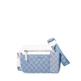 Mini blue bag in branded coated canvas with leather trim Chabrand 85039718