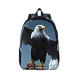 Eagle Under The Stars kanvas duffelväska med stor kapacitet med justerbara axelremmar för skola utomhussport, Svart, M