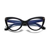 Hubeye Kvinnor Katt Ögon Läsglasögon Mode Stor Ram Oversized Cat Eye Reader Glasögon Anti-Blue Med Tygfodral 2.00