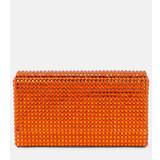 Amina Muaddi Superamini Paloma embellished clutch - orange - One size fits all