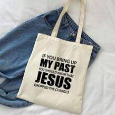 "Jesus "Print Minimalist Lightweight,Portable,Classic,Casual Fashion Solid Color Tote Bag Black Shopping Original Unisex Travel Bags Foldable Shopper