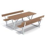 Picknickbord Ljung, med ryggstöd, 1800 mm, 6 platser