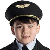 Dress Up America Pilothatt - svart flygkaptensmössa - Pilot kostymtillbehör för barn och vuxna