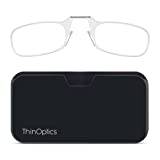 ThinOptics Läsglasögon 1.0 genomskinliga ramar och universellt kompakt fodral – kompakta hopfällbara läsglasögon 1.00 läsglasögon
