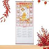 Kinesisk nyårskalender Scroll 2024 av drakväggen månstjärntecken djur månatligt hängande hem - 2024 väggkalender nyår skrolla kinesisk vägg rulla kalender för drakens år