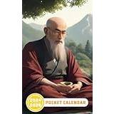 Pocket Calendar 2024 - 2026 With Moon Phase: Three-Year Monthly Planner for Purse , 36 Months from January 2024 to December 2026 | Zen master portrait | Garden background - Pocketbok