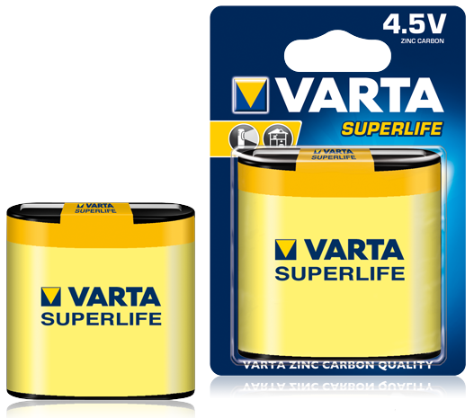 4 x  Varta Superlife Flachbatterie 2700 mAh 3R12 4,5V Typ 2012 im 1er Blister 