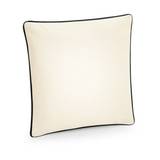 Westford Mill Fairtrade Cotton Piped Cushion Cover - Natural/Black - One Size