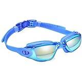 TYNXK Simglasögon professionella simglasögon simglasögon med öronpropp näsklämma galvaniserad vattentäta silikonsimglasögon (Färg: C4 bländande blå, storlek: Annan)