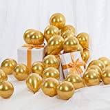 12 cm ballonger guld helium, metalliska ballonger gyllene 100 stycken latexballonger Ø 12 cm för bröllop alla hjärtans dag födelsedag dop nattvardsgång party dekoration
