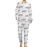 Mänsklig basketpyjamas set för män mjuka bekväma nattkläder myskläder långärmad topp byxor med ficka