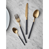 Black & Brushed Gold Cutlery Set