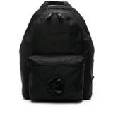 Roberto Cavalli - ryggsäck med logotypplakett - herr - nötkreatur/polyamid/akryl/bomull - one size - Svart