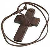 Träkors halsband kristendom smycken mode religion läder