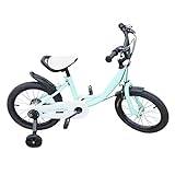 Kaichenyt Barncykel, 16 tums cykel för flickor och pojkar, barncyklar med stödhjul och handbromsar (grön)