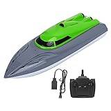 Höghastighets RC-båt för barn Tufft ABS-chassi, dubbla motorer, enkla kontroller, fantastisk presentfjärrkontrollubåt för oändligt nöje (Grön)