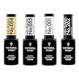 Victoria Vynn Gel Polish Set: Guld Millionaire, Silver Cristal, Flawless White & Black King – 8 ml, mångsidiga färgeffekter, LED/UV