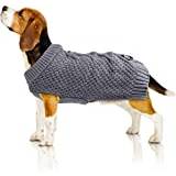 Bella & Balu Hundtröja med flätstickat mönster – XXS, grå | tröja för hundar i kyla, varm och mjuk för hög 100 % bomull
