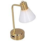 Skala 1:12 Miniatyr Dockhus Bordslampa LED Mini Belysning för Dockhus Dekor Dockhus Miniatyr Bordslampa (Gyllene Vit)