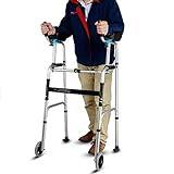 Rollator Walker med säte och underarm stödjer tung tjänst, för vuxna/6 fot lång man/seniorer, medicinsk bärbar vikbar upprätt vandrare