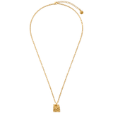 Orelia Jewellery Molten Square Charm 18" Necklace for Women - Pale Gold / One Size