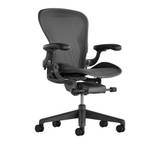 Herman Miller - Aeron Chair Basic Back Support - Graphite/Graphite - Skrivbordsstolar