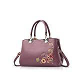 NICOLE&DORIS Retro handväskor med översta handtag, damer, axelväska, dam, mode, axelväska, handväska, Lila blomma