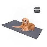 2-pack hundmatta, tvättbar ärtlakan, hund, kennel, hund, träningsmatta, 4-lagers design, halkfri Wee Pad för träning (99,8 cm x 67,8 cm – grå)