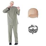 Morph Evil Doctor kostym män krafter film kostym onda doktor kostym vuxen grå 60-tal kostym män halloween kostymer för män M