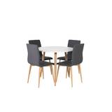 Venture Design Polar & Windu matgrupp Vit/grå 4 st stolar & bord 90 cm