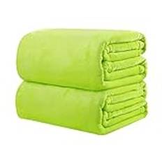 SDXEWWW Filtar Luftkonditionering Pure Color filt Mjuk flanellfilt Enfärgad filt Sofföverdrag Överkast Filtar Hemdekorativ present (Color : Green)