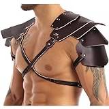 keland medeltida läder, axel, rustning, axelskydd, axelrustning för vikinga,cosplay (D-brun)