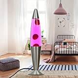 Extravagant lavalampa, rosa, vaxvätska, 42 cm, stämningsljus, bordslampa, ungdomsrum, vardagsrum
