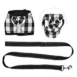 Mini Pig Harness Leash, Pet Pig Vest Dress med Leash och Cap Escape Proof Pet Walking Harness Strap (Plaid)[Svart M]Säkerhetsbälten