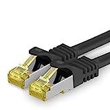 Cat.7 nätverkskabel 3m svart 1 stycke Cat7 ethernet-kabel nätverk LAN-kabel rå kabel 10 Gb s SFTP PIMF LSZH set patchkabel med Rj 45-kontakt Cat.6a