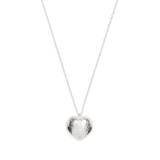 DOWER AND HALL - Heart Lumiere halsband med hjärtberlock - dam - sterlingsilver/vit safir - one size - Silverfärgad
