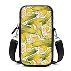 Golden Corn Crossbody telefonväska axel mobiltelefon plånbok handväska mini telefon handväska med justerbar rem