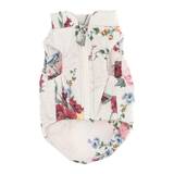 Floral technical fabric dog coat