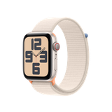 Apple Watch SE GPS + Cellular 44mm Aluminiumboett i Stjärnglans • Sportloop Stjärnglans