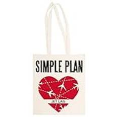 Simple Plan Jet Lag Unisex Totebag Beige Shopping Säck Återanvändbar