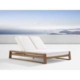 Canyon Outdoor Teak Double Chaise - ROSEMOUNT GRAPHITE / WEATHERED FAWN