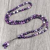 Lucky Purple halsband natursten kvinnor mode 6 mm knutet pärlhalsband 108 pärlor armband yoga meditation smycken presenter, lila