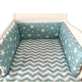 Nordic Stars Design Crib Thicken Bumpers One-Piece Crib Around Pillow Protector Baby Crib Pillows 7 Colors Newborn Room Decor - wangzi