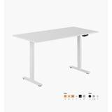 Höj- & sänkbart skrivbord, vev, vitt stativ, vit bordsskiva, 120x70 cm